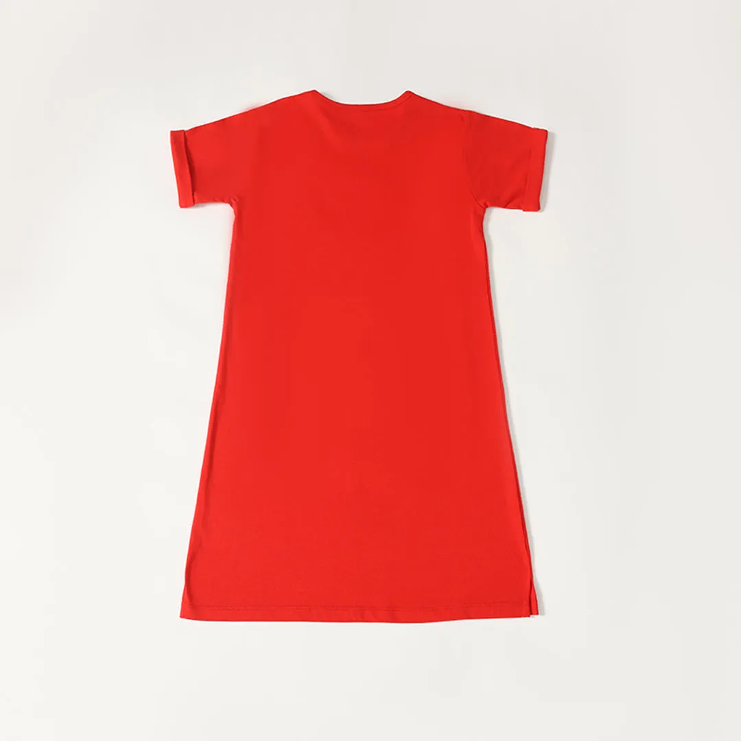 Red - Girls Pocket Dress