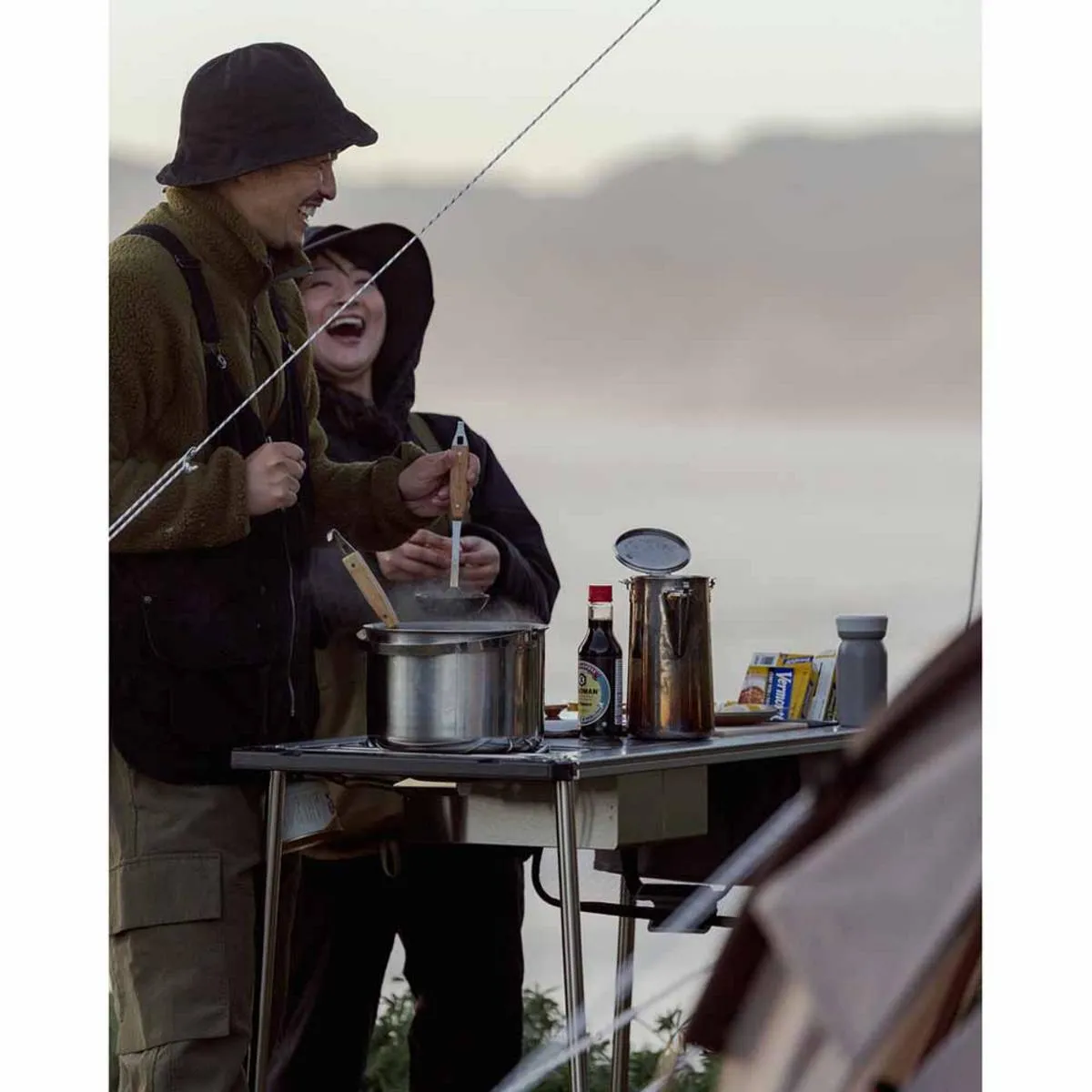 Snow Peak Iron Grill Table Camp Kitchen Starter Set