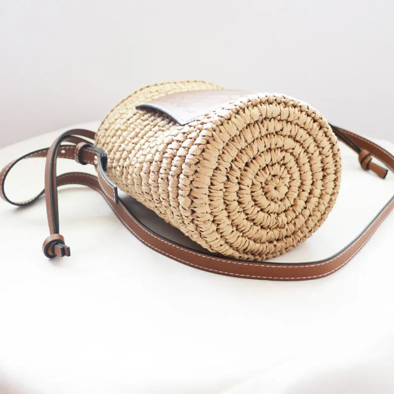 Straw Messenger Bag Women Designer Handbag