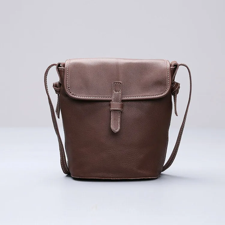 Stylish Leather Womens Bucket Bag Crossbody Bags Purse Shoulder Bag