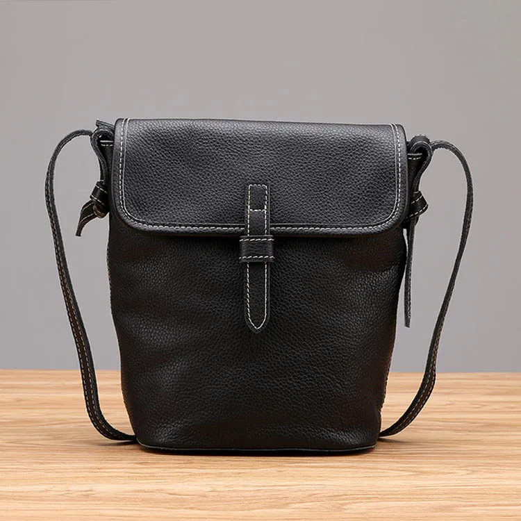 Stylish Leather Womens Bucket Bag Crossbody Bags Purse Shoulder Bag