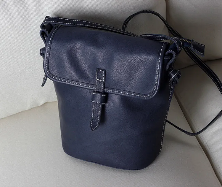Stylish Leather Womens Bucket Bag Crossbody Bags Purse Shoulder Bag