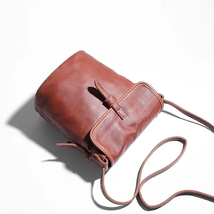 Stylish Leather Womens Bucket Bag Crossbody Bags Purse Shoulder Bag