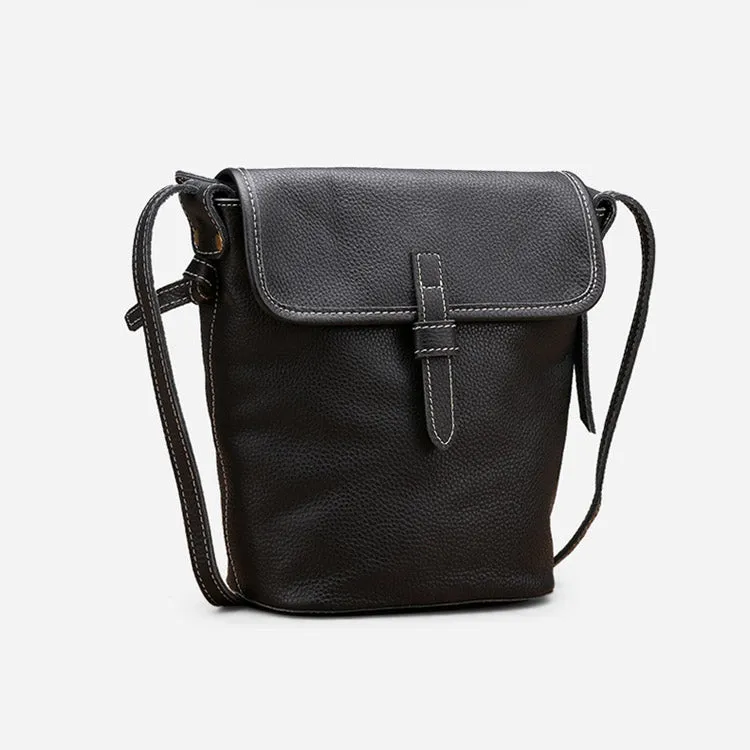 Stylish Leather Womens Bucket Bag Crossbody Bags Purse Shoulder Bag