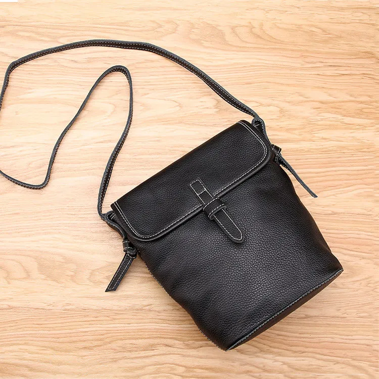 Stylish Leather Womens Bucket Bag Crossbody Bags Purse Shoulder Bag