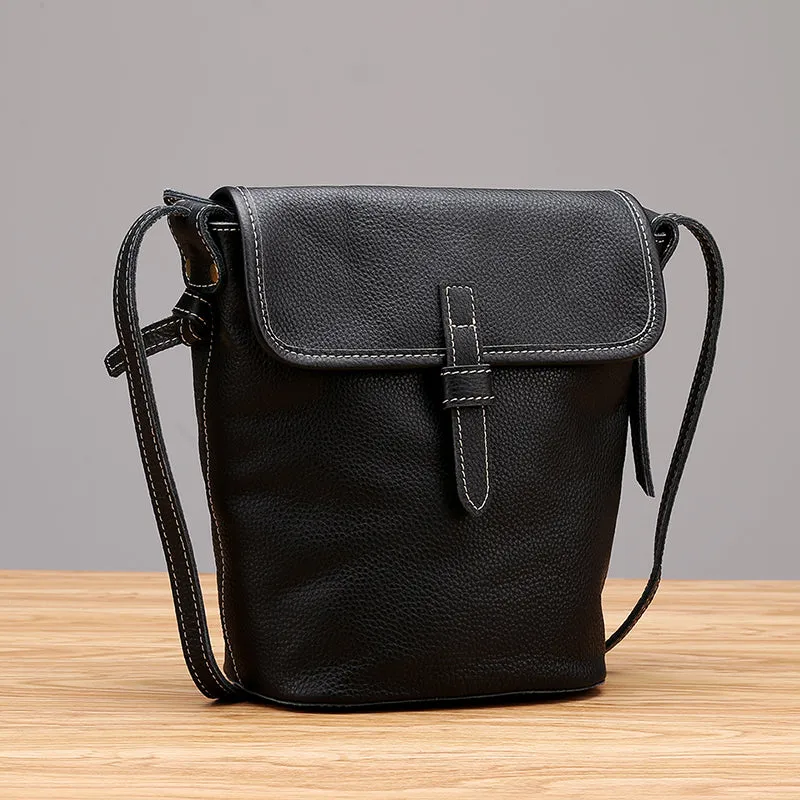 Stylish Leather Womens Bucket Bag Crossbody Bags Purse Shoulder Bag