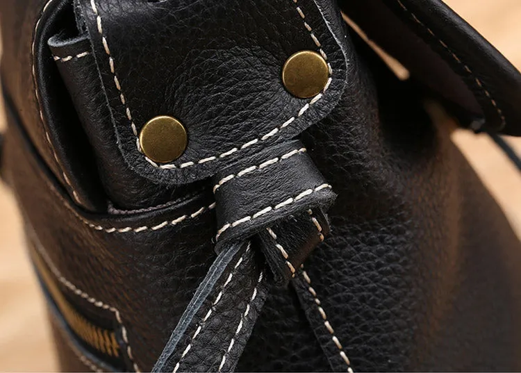 Stylish Leather Womens Bucket Bag Crossbody Bags Purse Shoulder Bag