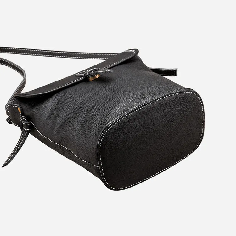 Stylish Leather Womens Bucket Bag Crossbody Bags Purse Shoulder Bag