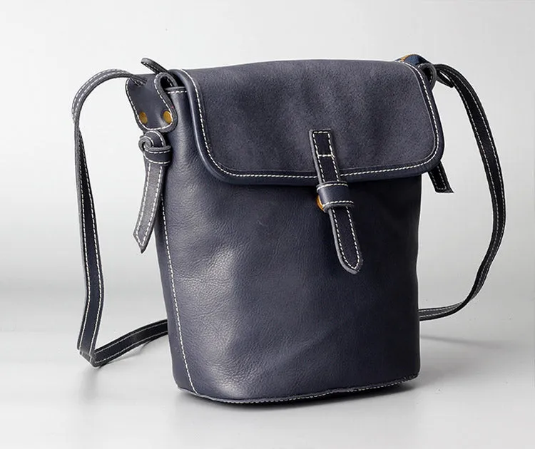 Stylish Leather Womens Bucket Bag Crossbody Bags Purse Shoulder Bag