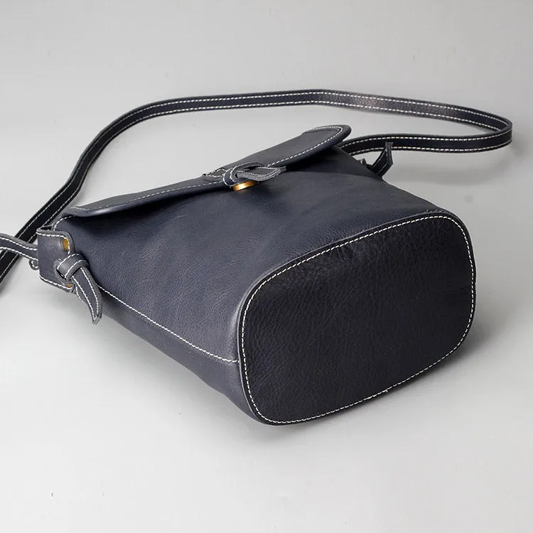 Stylish Leather Womens Bucket Bag Crossbody Bags Purse Shoulder Bag