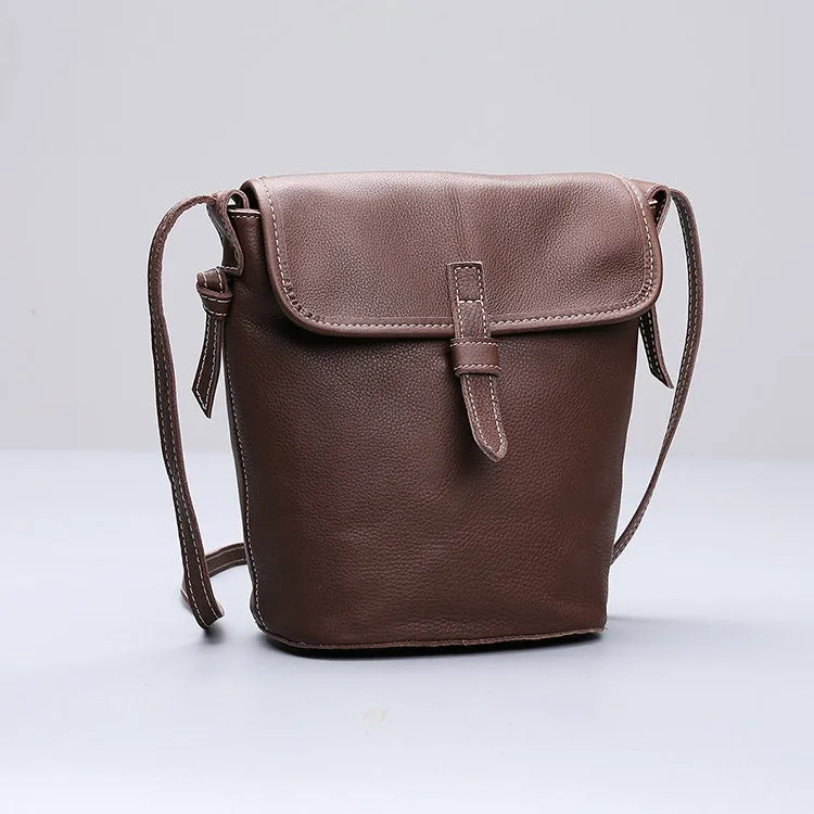 Stylish Leather Womens Bucket Bag Crossbody Bags Purse Shoulder Bag