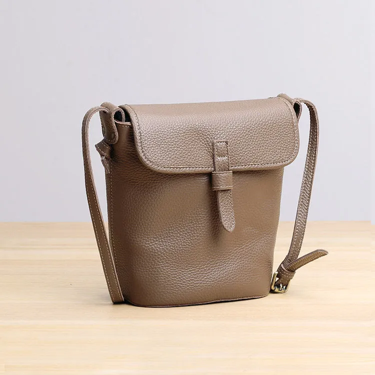 Stylish Leather Womens Bucket Bag Crossbody Bags Purse Shoulder Bag