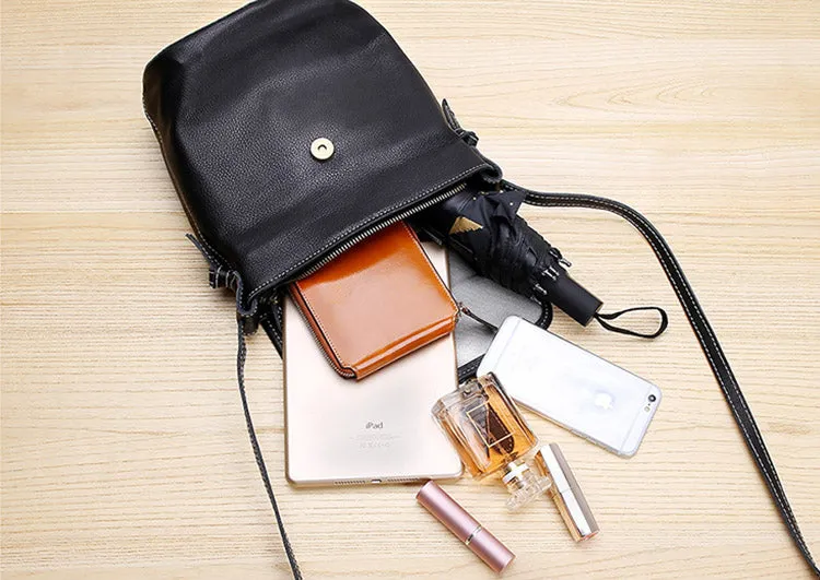 Stylish Leather Womens Bucket Bag Crossbody Bags Purse Shoulder Bag