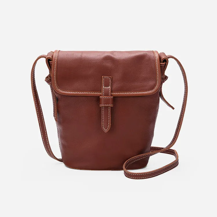 Stylish Leather Womens Bucket Bag Crossbody Bags Purse Shoulder Bag