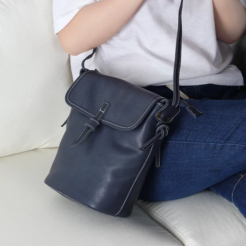 Stylish Leather Womens Bucket Bag Crossbody Bags Purse Shoulder Bag