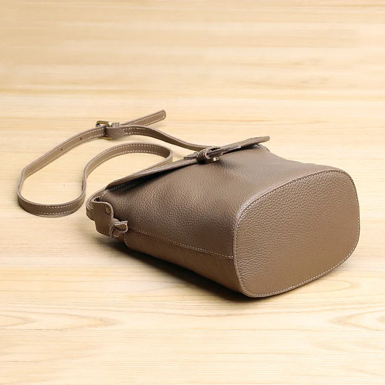 Stylish Leather Womens Bucket Bag Crossbody Bags Purse Shoulder Bag