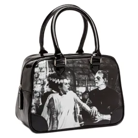Universal Monsters Purse Frankenstein And Bride We Belong Dead Bowler Handbag