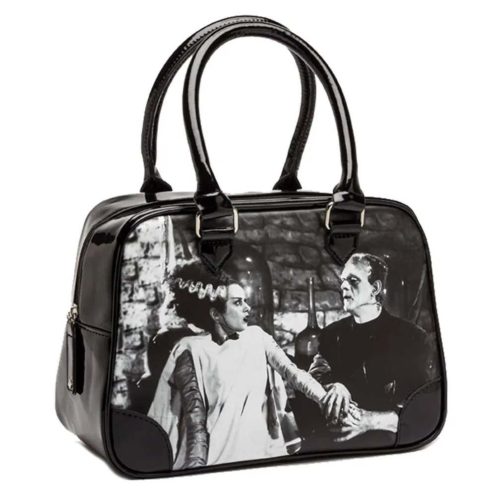 Universal Monsters Purse Frankenstein And Bride We Belong Dead Bowler Handbag