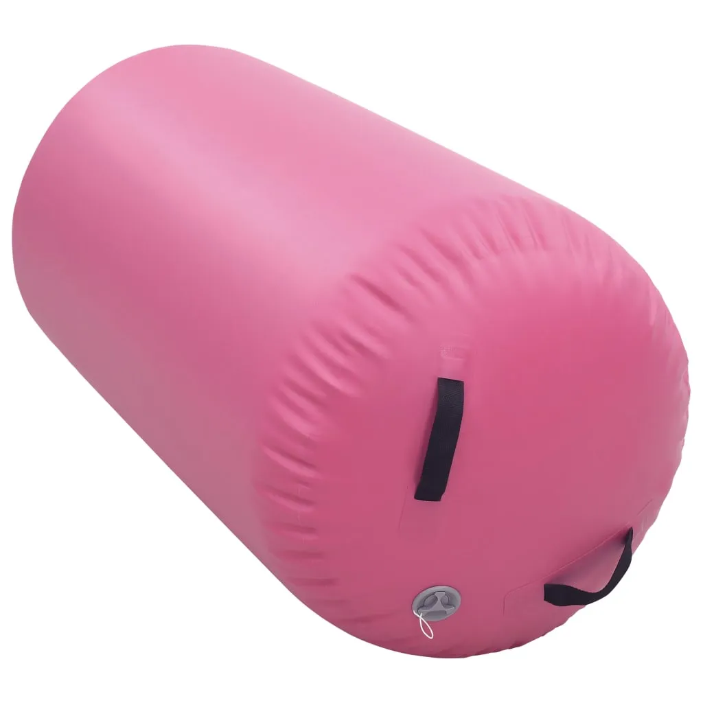 vidaXL Inflatable Gymnastic Roll with Pump 120x75 cm PVC Pink