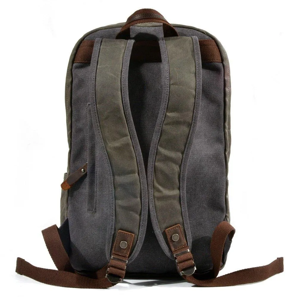 Vintage Waxed Canvas Backpack Mens