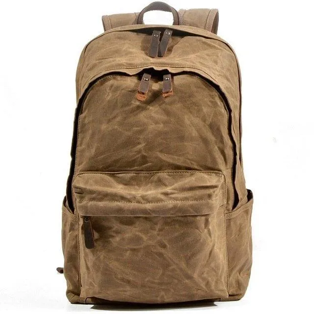 Vintage Waxed Canvas Backpack Mens