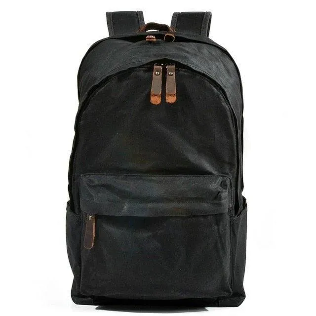 Vintage Waxed Canvas Backpack Mens
