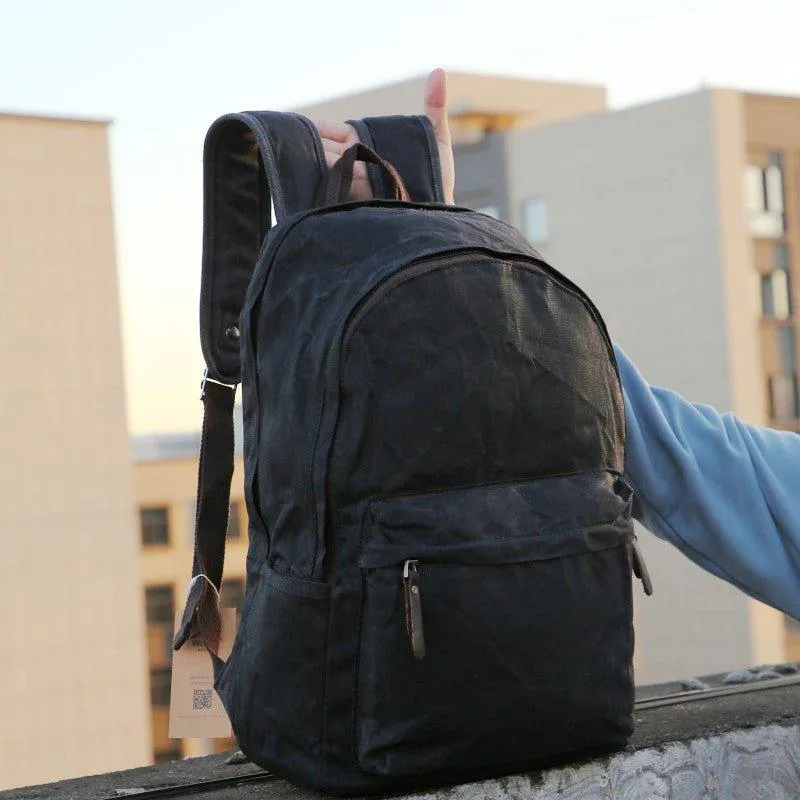 Vintage Waxed Canvas Backpack Mens