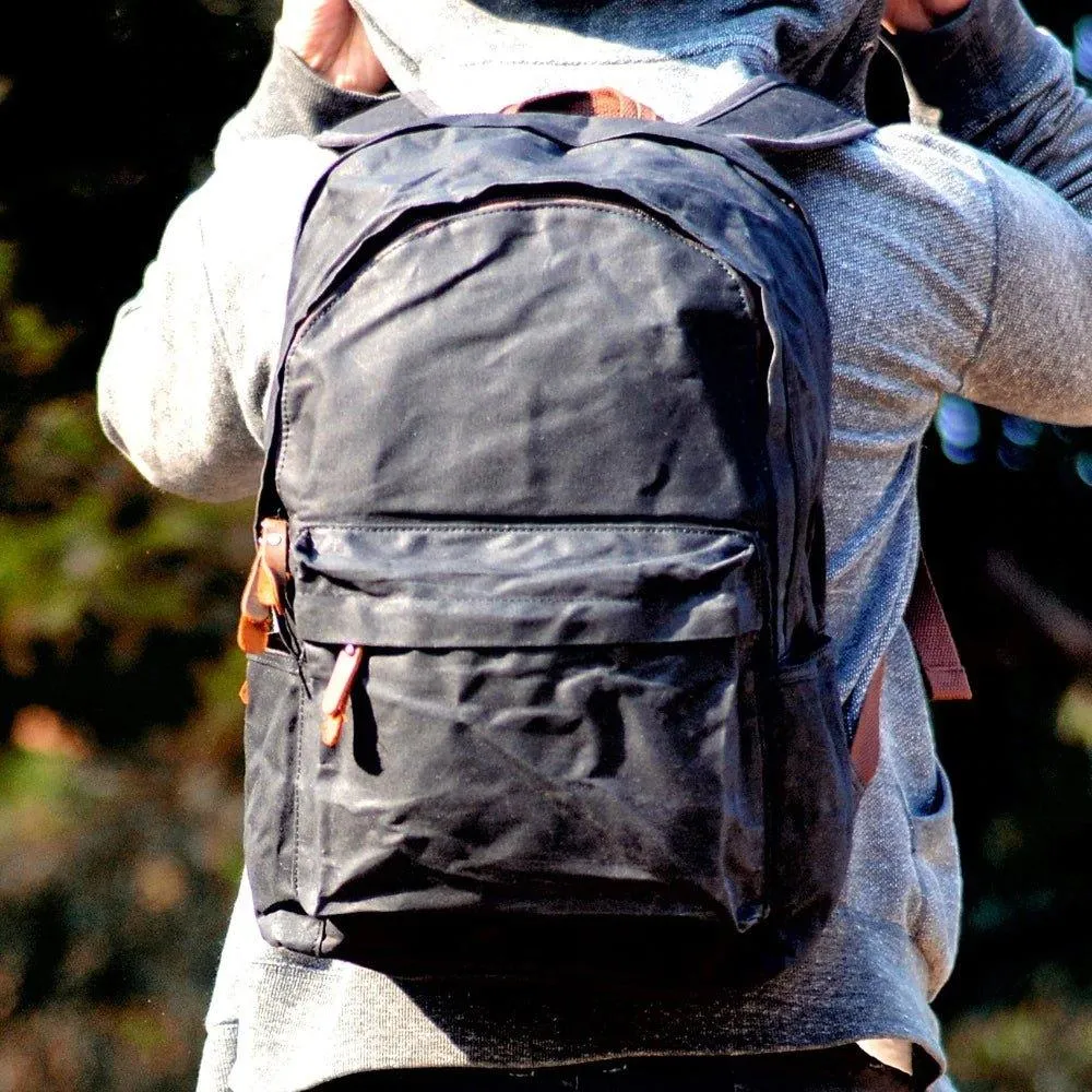Vintage Waxed Canvas Backpack Mens