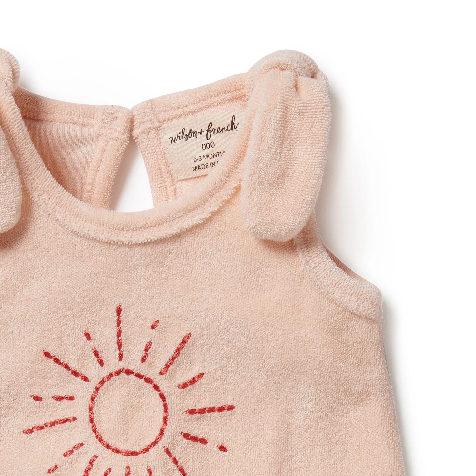 WILSON & FRENCHY SUNSHINE ORG TERRY TIE PLAYSUIT