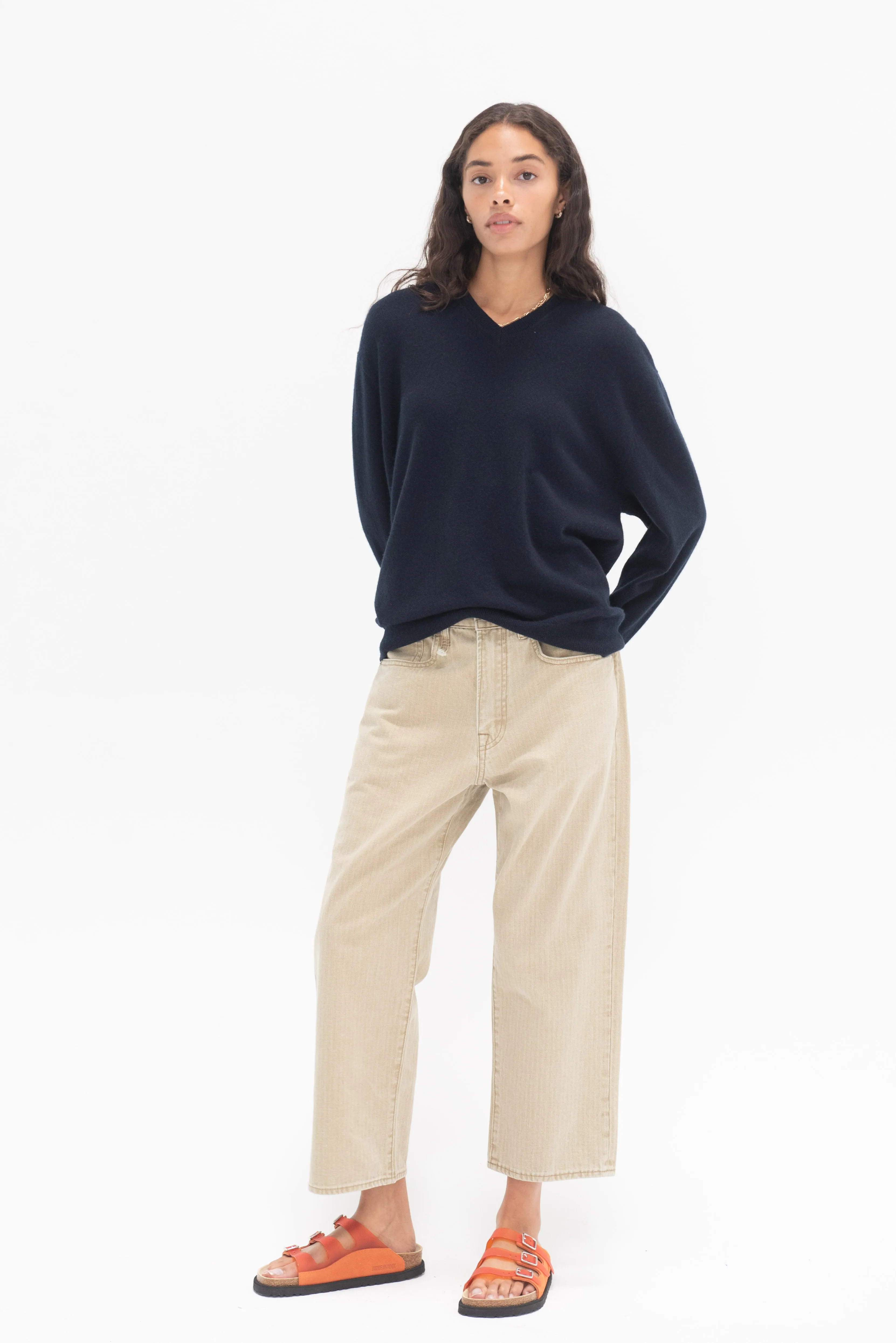 X-Bf Jean, Khaki Herringbone Twill