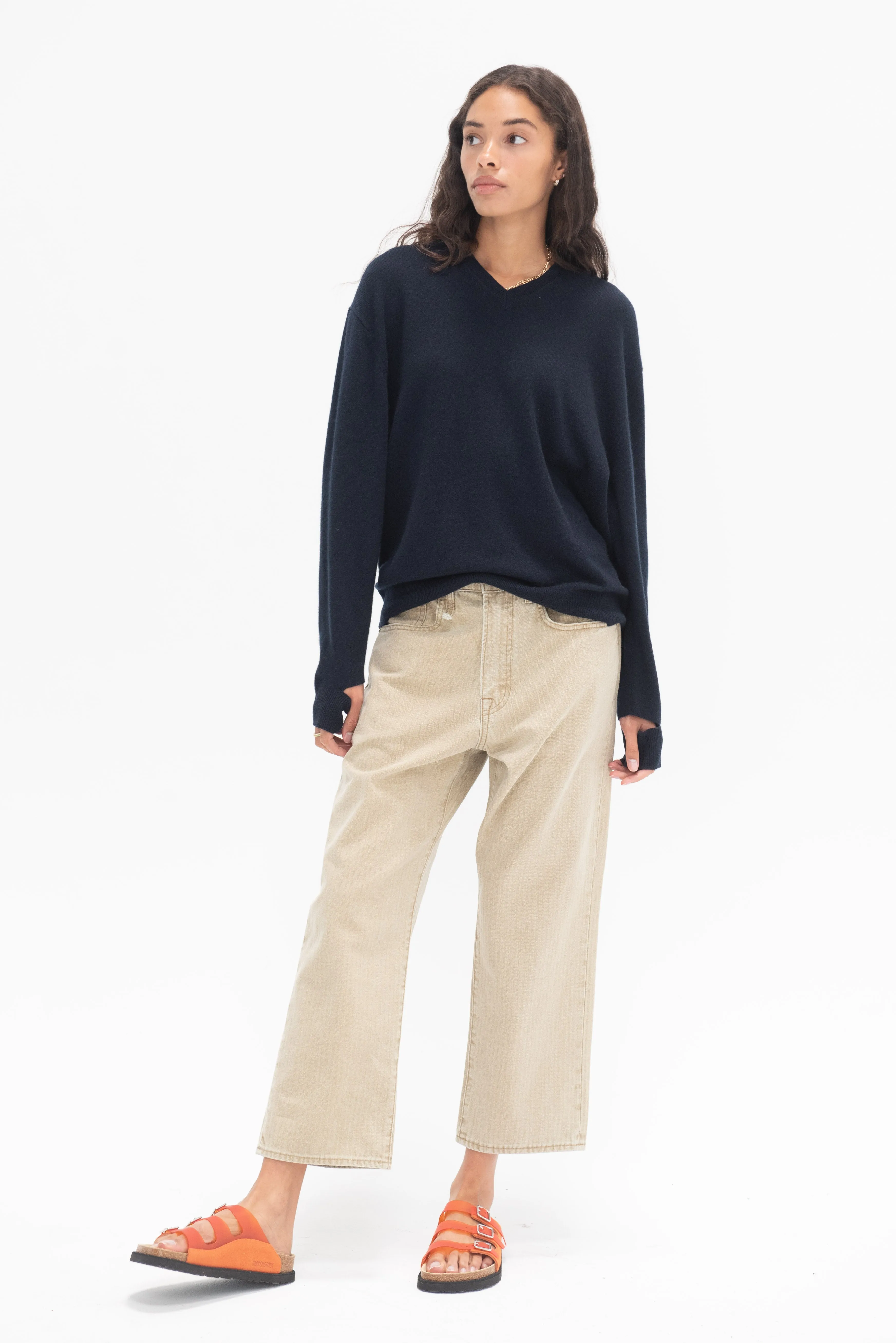 X-Bf Jean, Khaki Herringbone Twill