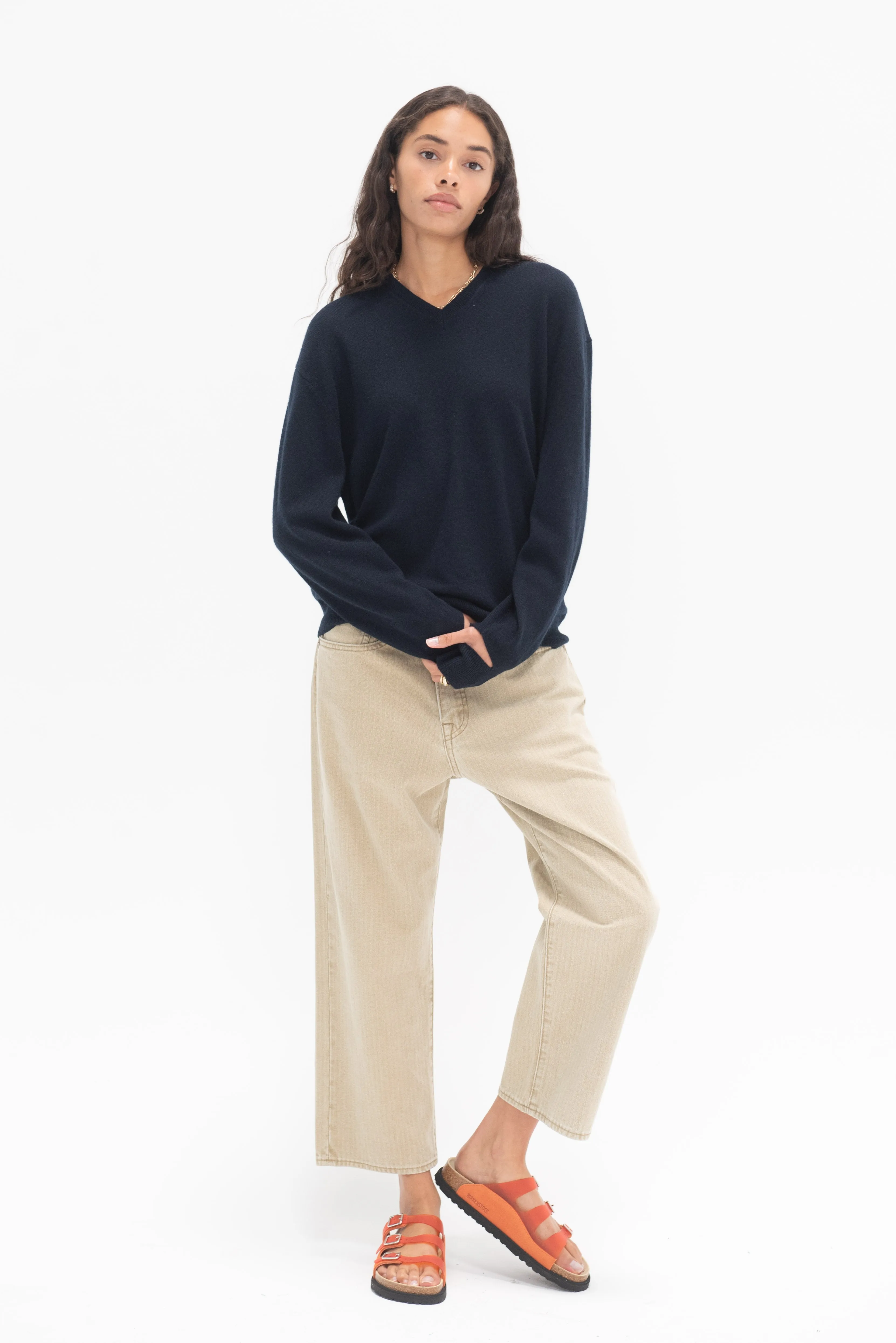 X-Bf Jean, Khaki Herringbone Twill